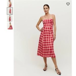 Reformation Christen Linen Dress in Concha Check